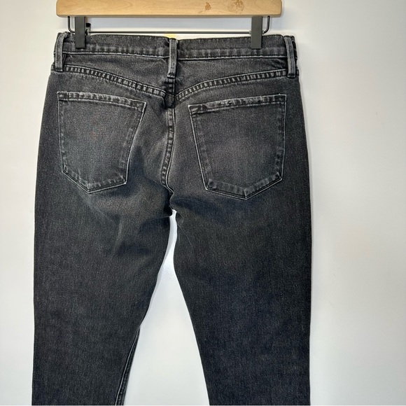 Frame Le Nik Straight Leg Jeans Distressed Black Size 26 - Picture 7 of 11